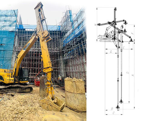 25 متری BS900E هيدرولیک Excavator Dipper Arm Extendable Arm برای حفاری حفاری عمیق