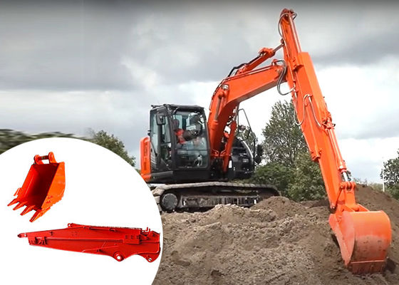 12M Telescopic Excavator Sliding Boom Arm با سطل برای حفاری حفاری پایه
