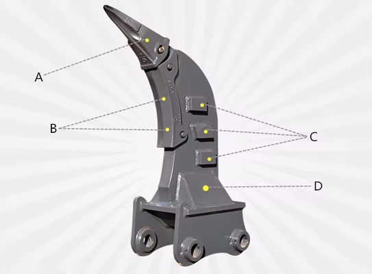 طراحی خستگی لرزش Excavator Ripper برای خاک نرم در ساخت و ساز و معدن