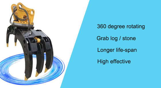 گیره هیدرولیکی چرخشی با زاویه چرخش 360 درجه برای جابجایی مواد