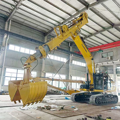 حفاری تلسکوپی بوم با گیره Clamshell سطل برای گربه های hitachi komatsu