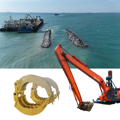 بازوی بیل مکانیکی دوربرد با چنگک سنگ سنگین - راه حل بهینه برای کارهای خاکریز رودخانه و سد